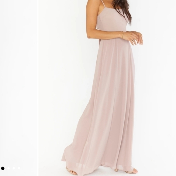 NWT Show Me Your Mumu Lauren Tie maxi dress in dove grey. Size XL - Picture 4 of 7